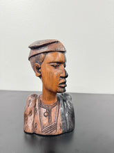 Load image into Gallery viewer, Ozor - Hand-Carved African Wooden Bust – Traditional Men’s Sculpture.