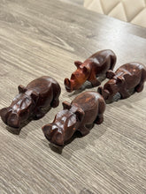 Load image into Gallery viewer, Kiboko Hippo Set – Hand-Carved Wooden Figurines (4 Pieces)