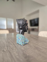 Load image into Gallery viewer, Oba & Olori Royal Couple Busts - African Wood Sculpture