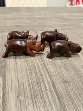 Load image into Gallery viewer, Kiboko Hippo Set – Hand-Carved Wooden Figurines (4 Pieces)