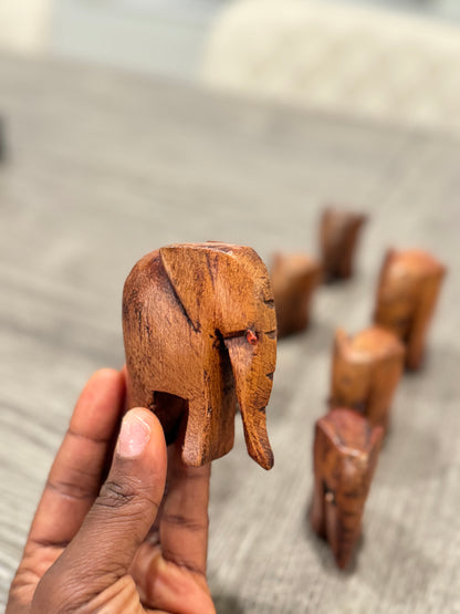 Safari Harmony – Elephant Carving Collection (8-Piece Set)