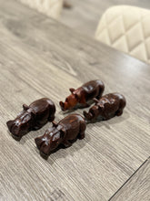 Load image into Gallery viewer, Kiboko Hippo Set – Hand-Carved Wooden Figurines (4 Pieces)
