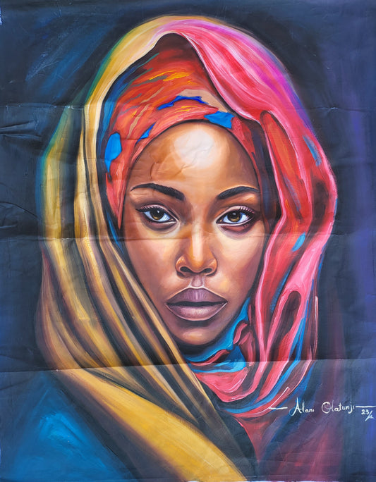 Asapete - African Portrait Painting (36 x 48 inches)