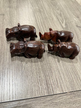 Load image into Gallery viewer, Kiboko Hippo Set – Hand-Carved Wooden Figurines (4 Pieces)
