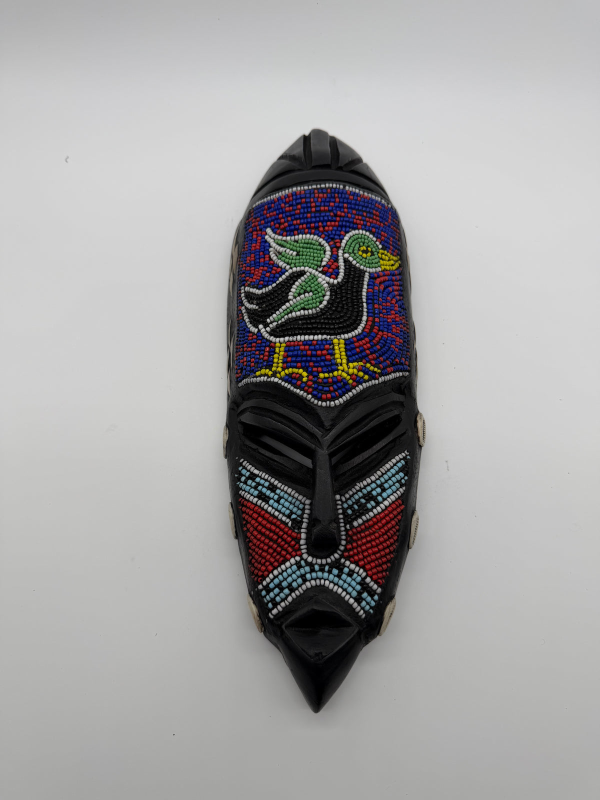Nnụnụ — Hand-Beaded African Wall Mask