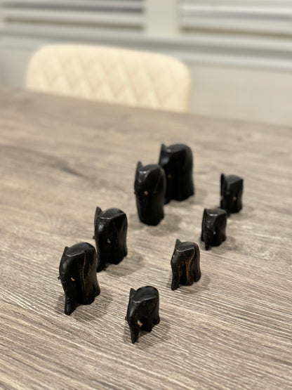 Safari Harmony – Elephant Carving Collection (8-Piece Set)