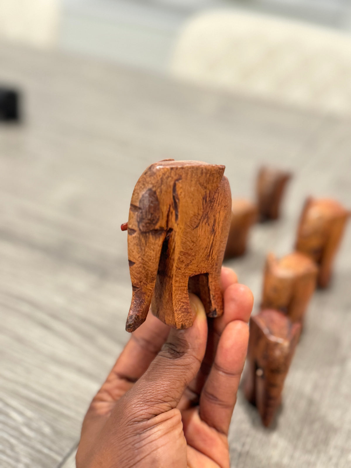 Safari Harmony – Elephant Carving Collection (8-Piece Set)