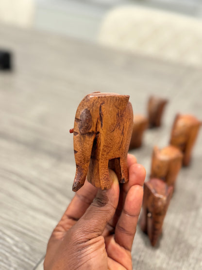 Safari Harmony – Elephant Carving Collection (8-Piece Set)
