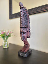 Load image into Gallery viewer, Benin Queen - African Wood Sculpture
