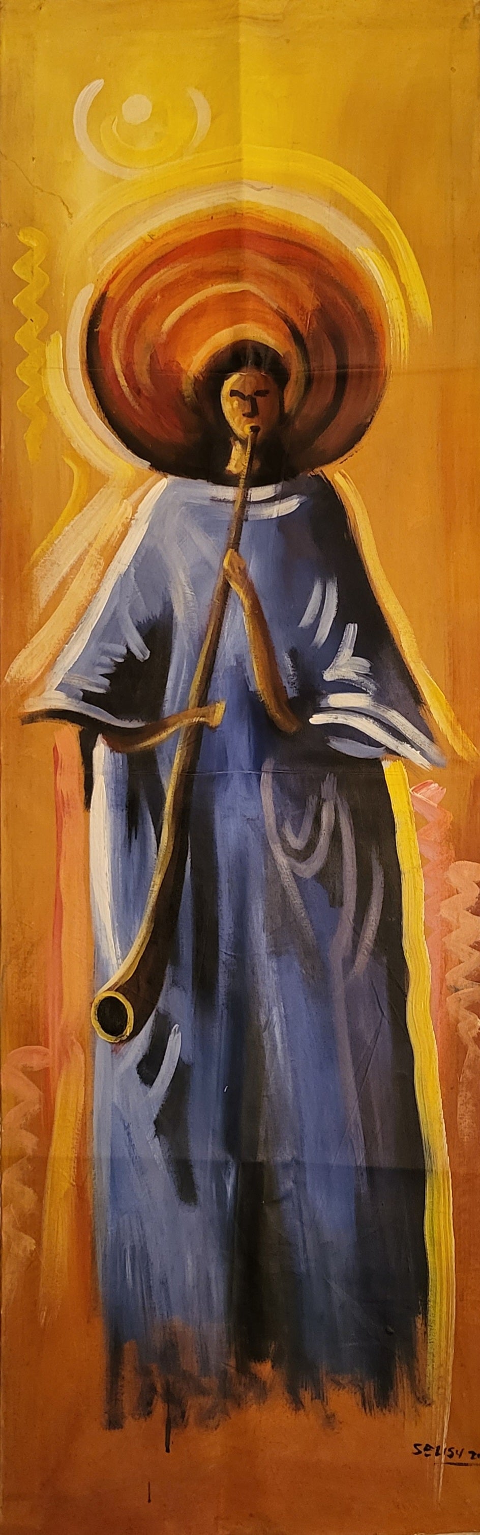 Sarewa - African Painting (47 x 16 in)