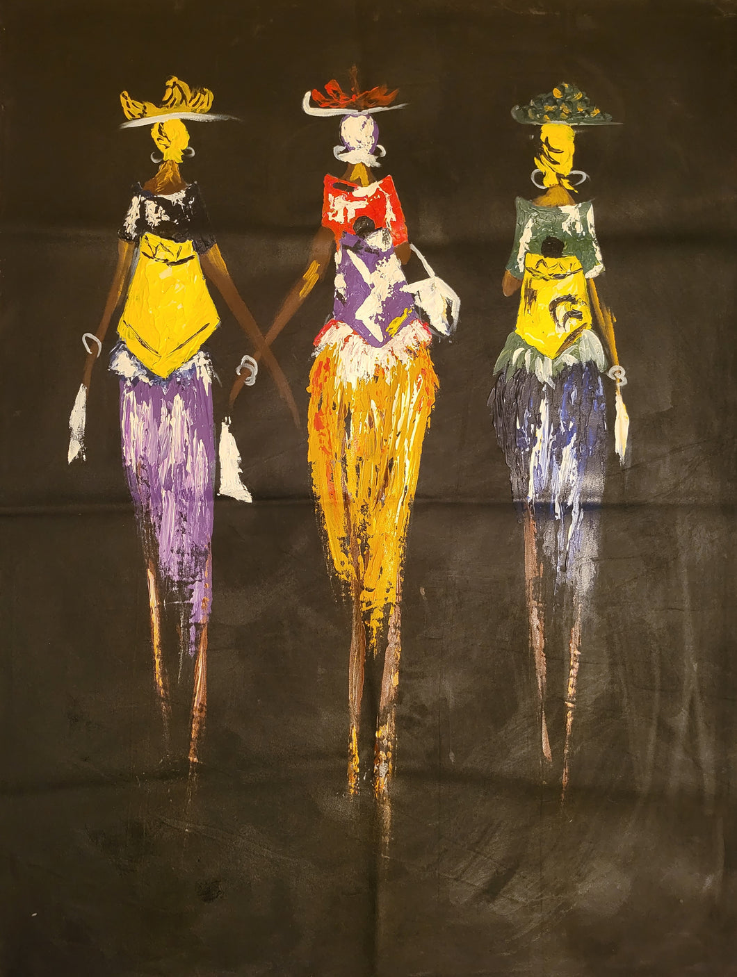 Yan Kasuwa - African Painting (40 x 30 in)