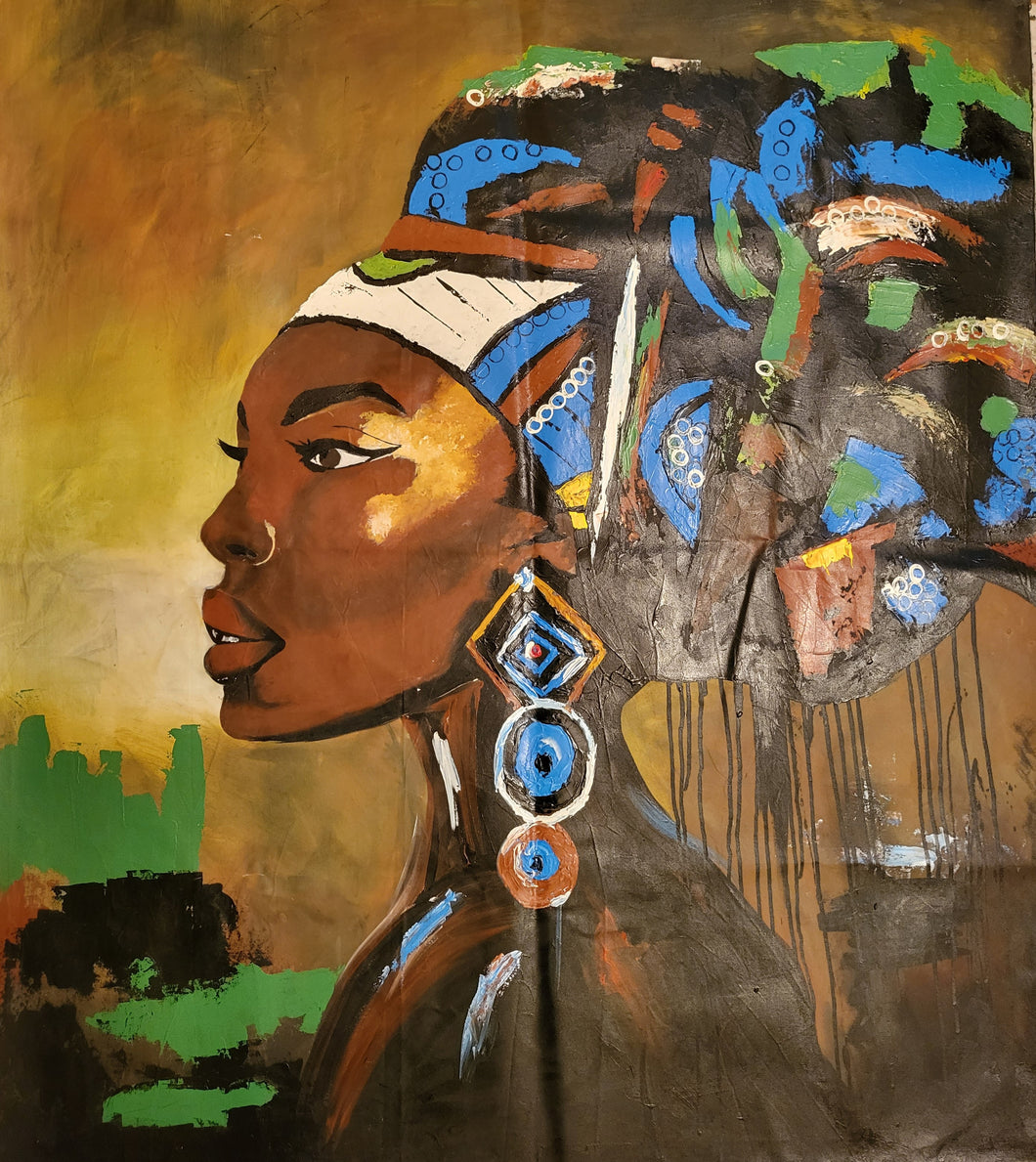 Fatima - African Painting (55 x 48 in)