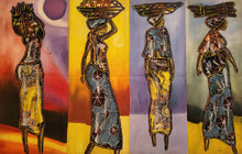 Load image into Gallery viewer, Ike Nwanyi - African Collage Painting (36 x 55 in)
