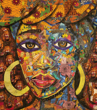 Load image into Gallery viewer, Omalicha - African Fabric Collage (57 x 50 in)
