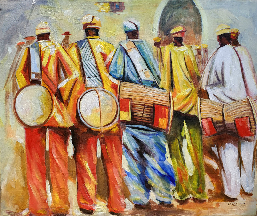Dundun - African Painting (60 x 48 in)