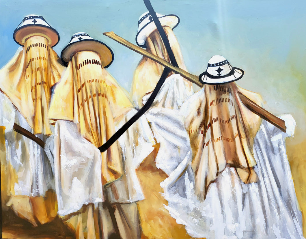 Eyo Festival - African Painting (60 x 48 in)