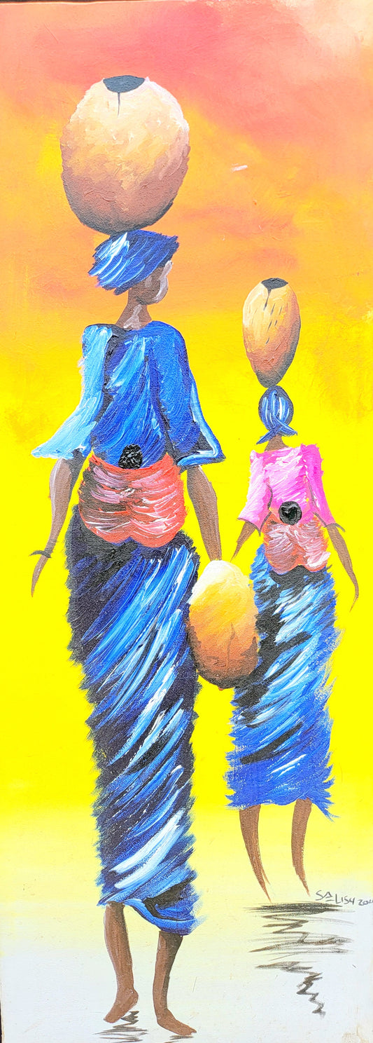 Nneka- African Painting (38 x 14 in)