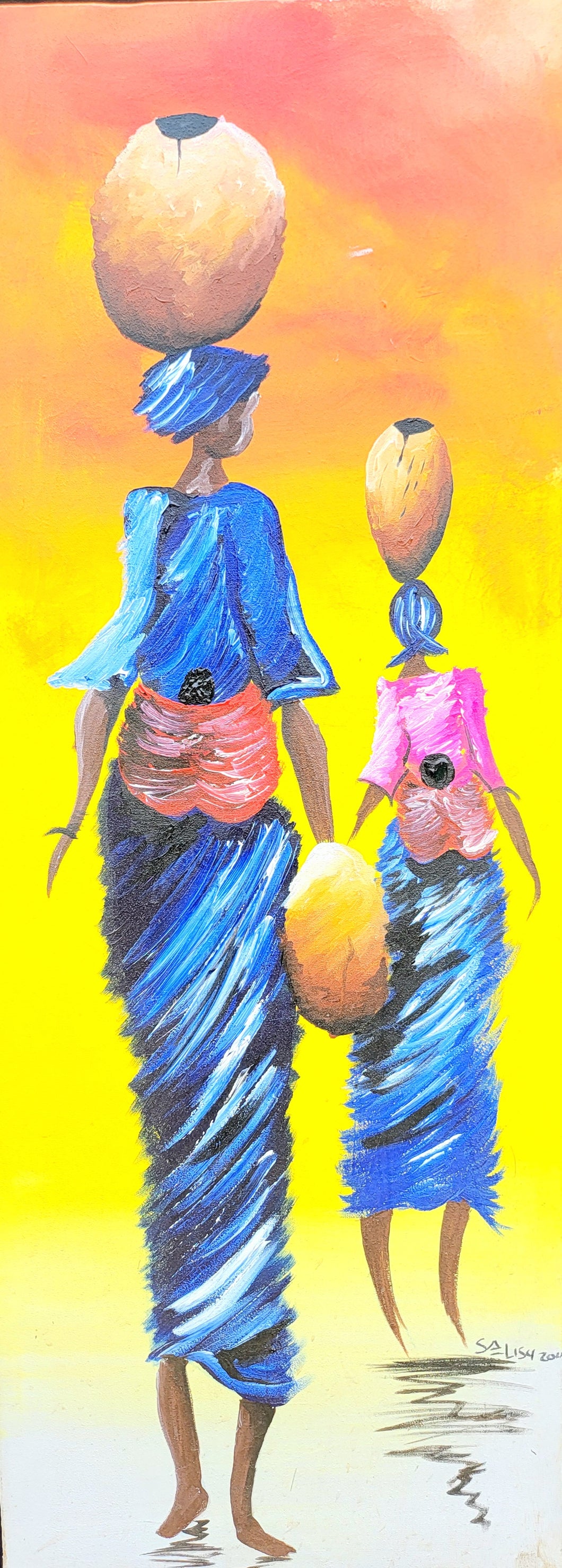 Nneka- African Painting (38 x 14 in)