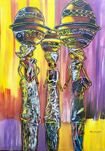 Load image into Gallery viewer, Onye ahia - African Collage Painting (48 x 36 in)
