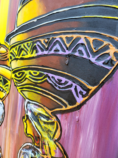 Onye ahia - African Collage Painting (48 x 36 in)