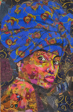 Load image into Gallery viewer, Asa - African Fabric Collage (48 x 32 in)
