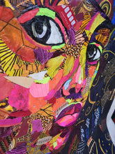 Load image into Gallery viewer, Asa - African Fabric Collage (48 x 32 in)

