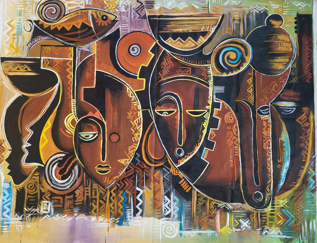 Orie - African Abstract Painting (60 x 47 in)