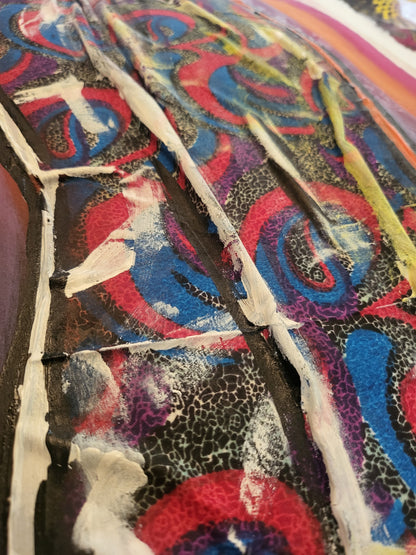 Ije Awele 1 - African Collage Painting (48 x 13 in)