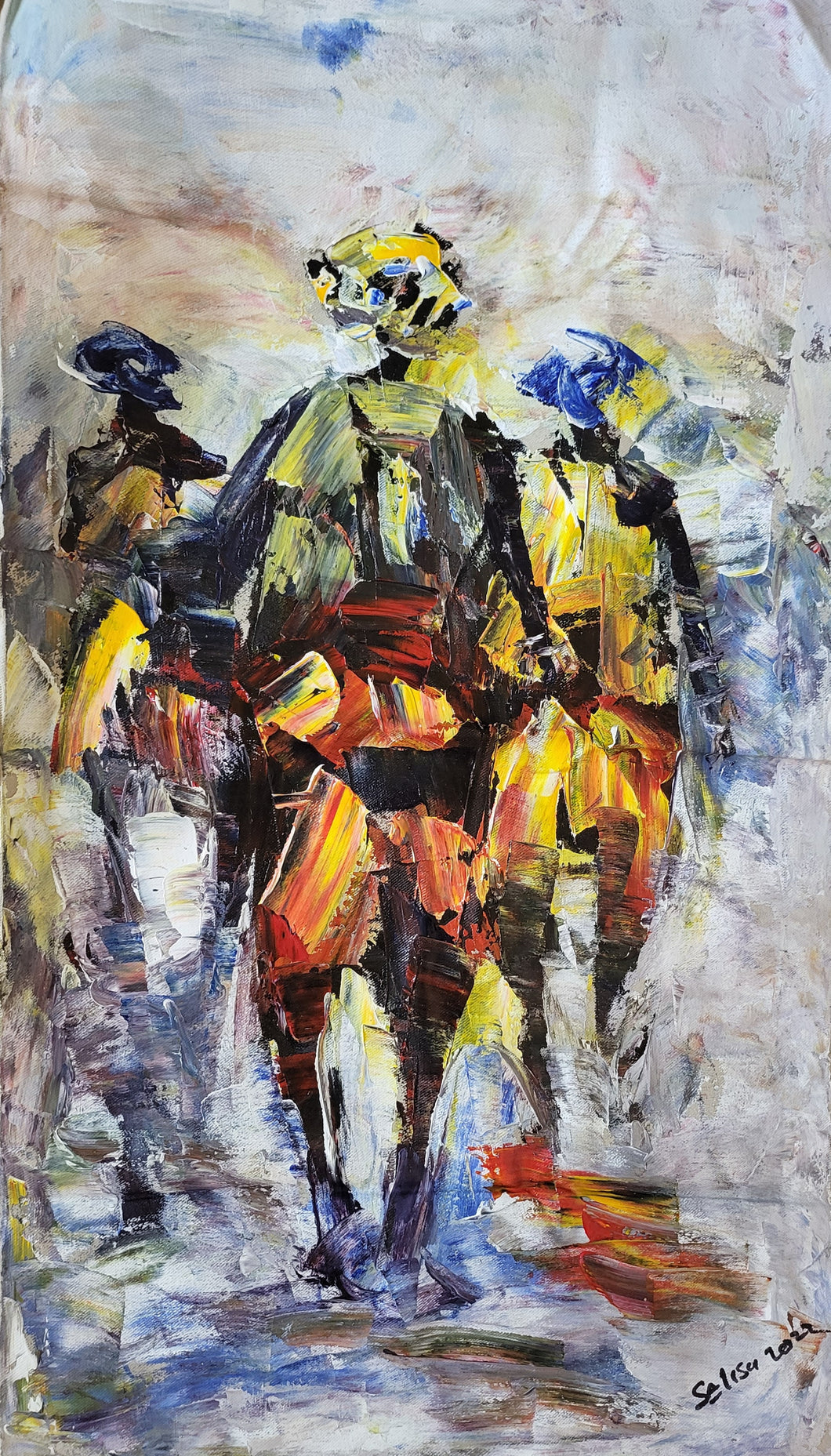 Ije Ahia - African Painting (18 x 32 in)