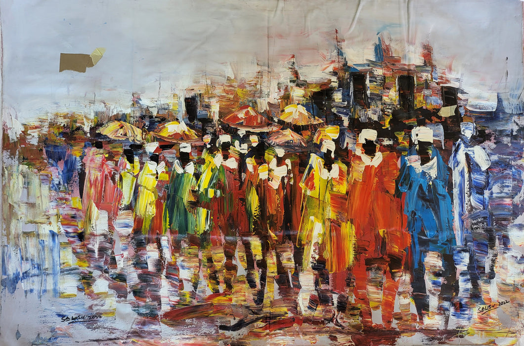 Taro - African Painting (36 x 52 in)