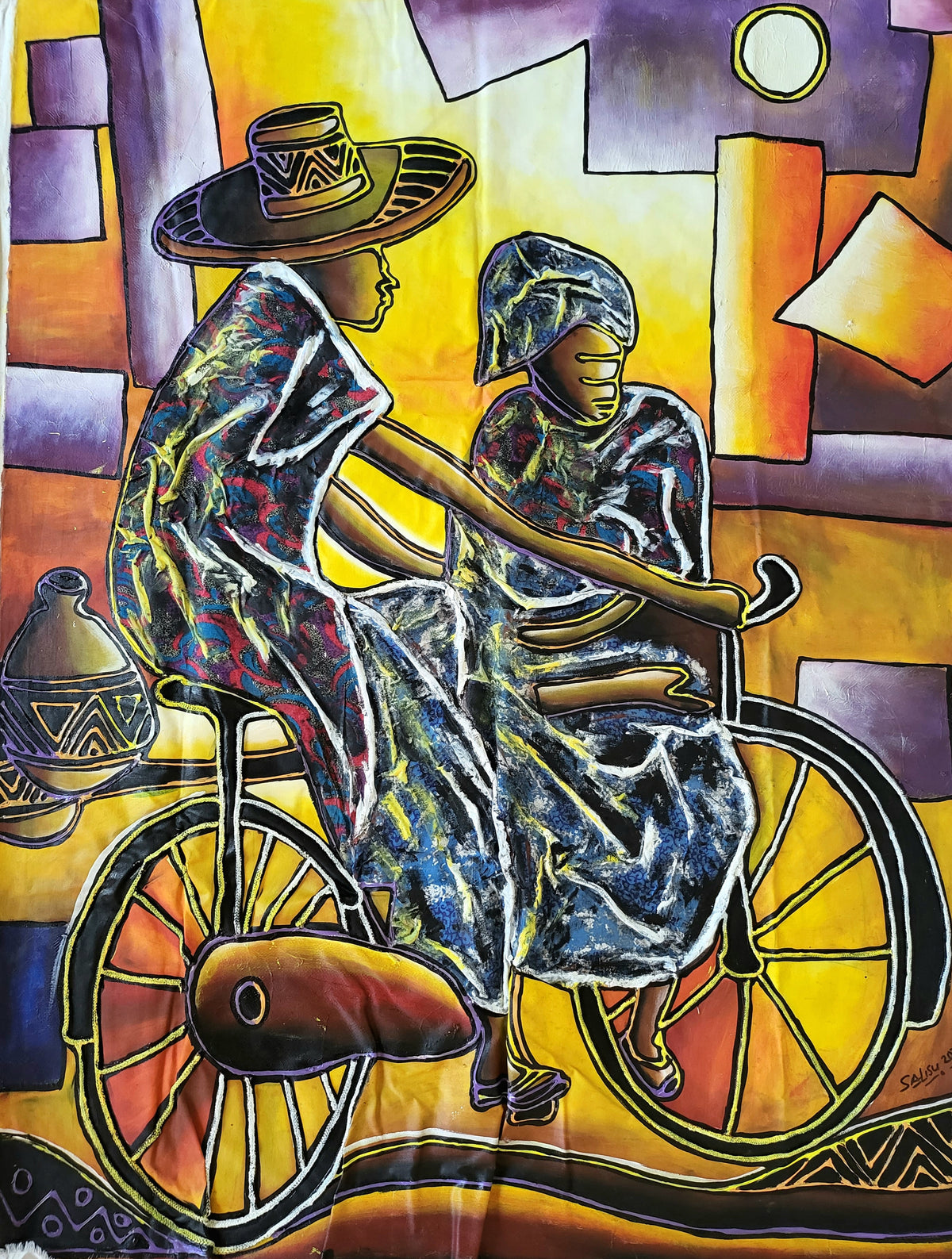 Onye Ngwo - African Collage Painting (42 x 55 in)